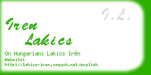 iren lakics business card