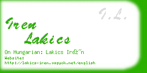 iren lakics business card